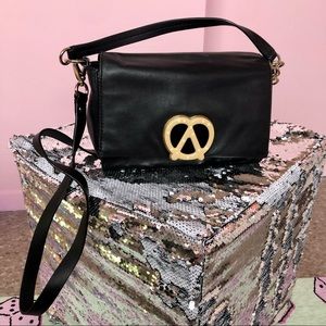 Kate Spade Black Leather Pretzel Crossbody Bag